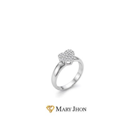 Anillo Corazón Brillante OroBlanco