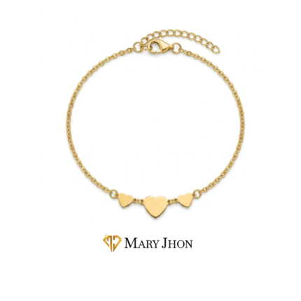 PULSERA CORAZONES DORADOS