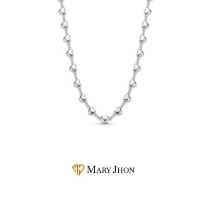 CHOKER MULTI CORAZONES 45CM OROBLANCO