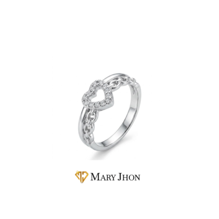 ANILLO DOBLE CORAZON OROBLANCO