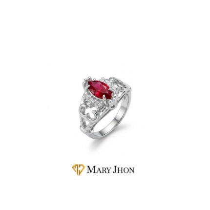 Anillo Flor Rubi OroBlanco