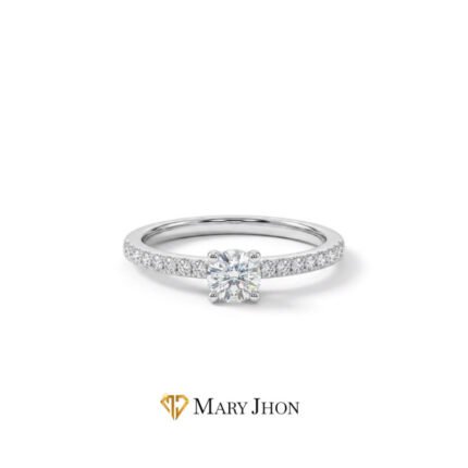 Anillo Cristal Tachonado P Oro Blanco