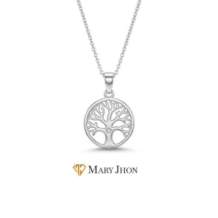 CADENA ÁRBOL DE LA VIDA LISO ORO BLANCO