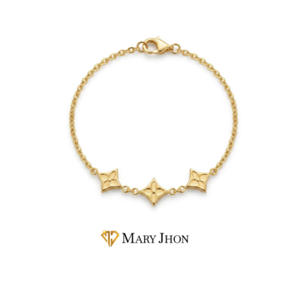 PULSERA FLORES DORADAS LISAS