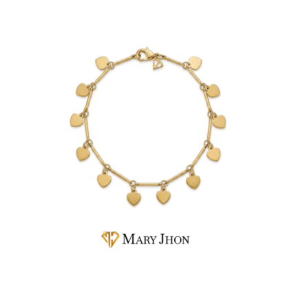 PULSERA CORAZONES LISOS DORADOS