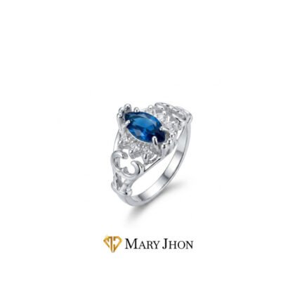 Anillo Flor Zafiro OroBlanco