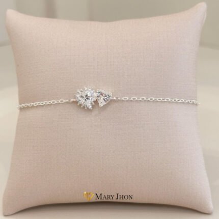 PULSERA CORAZON CRISTAL OROBLANCO