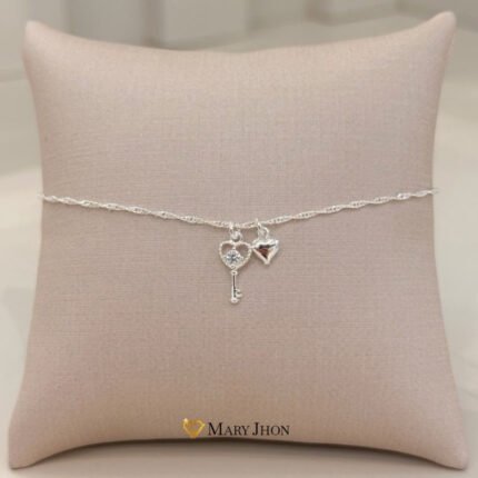 TOBILLERA LLAVE DEL AMOR OROBLANCO