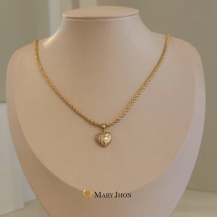 CADENA CORDÓN BAIANO CORAZÓN TACHONADO