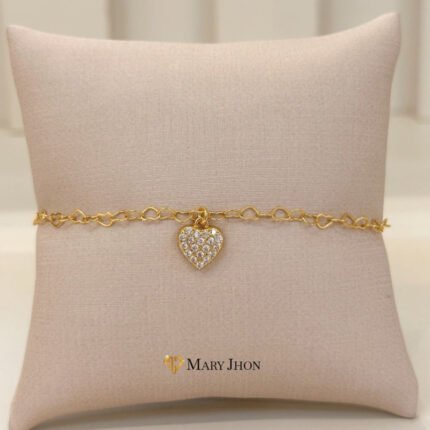 PULSERA CORAZÓN TACHONADO